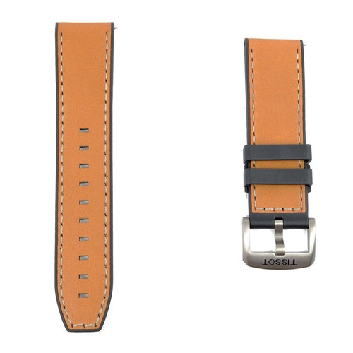 Brown leather and rubber strap