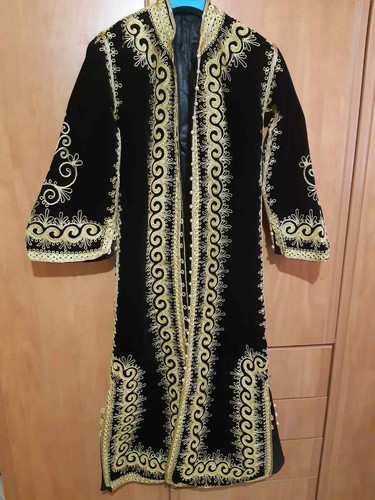 Black velvet gold embroidered