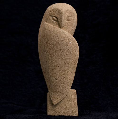 Stone barn owl ornament - stone,