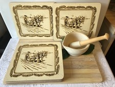 Taunton Vale Table Place Mats x 6 Boxed Wheatsheaf Design 22 x 19 cm VGC