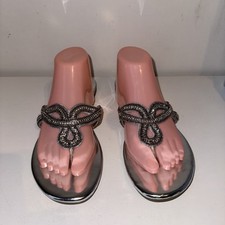 Silver Flat Slip On Diamante