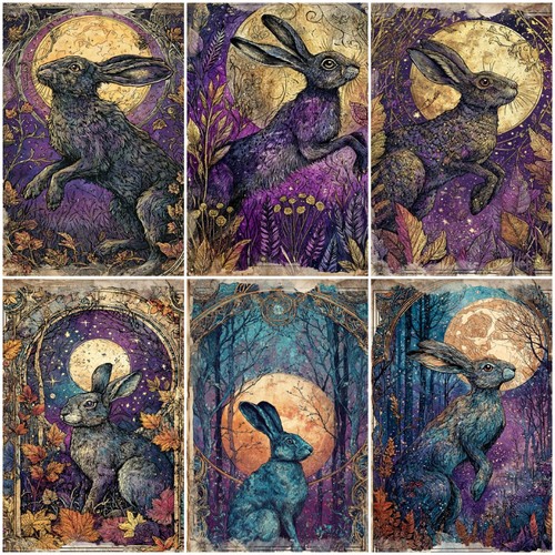 Hares under golden - under, moon