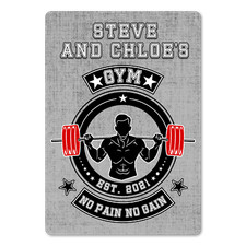 Personalised Home GYM Plaque. No Pain No Gain METAL Sign.  Den, Mancave, Garage
