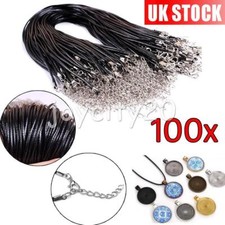 100PCS Christmas Leather Necklace Lobster Clasp Rope Cord String for Pendants