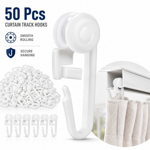 50pcs curtain track hooks - 50pcs,