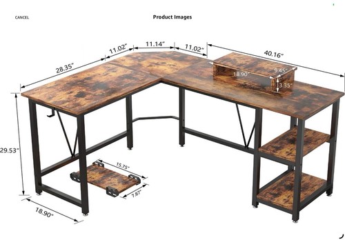 Shape desk no pc - l-shape,
