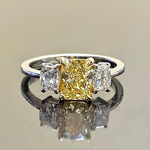 5ct canary yellow cushion - 3.5ct,