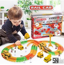 Rail Car Engineering, Rotating Anti-Gravity Racing Track Children, 105 Pieces,