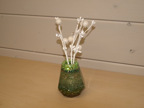 Green sparkly vase for - green,