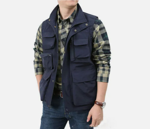 Men waistcoat multi pockets - multi,