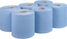 Jumbo Workshop Hand Towels Blue Rolls 2 Ply Centre Feed Wipes Embossed Tissues