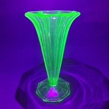 Uranium Glass Vase Art Deco