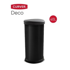 Kitchen Bin 40L Black Touch Top Large Waste Rubbish Dustbin Home Office