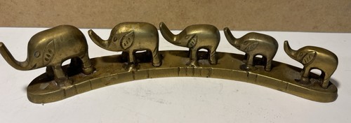 Brass elephant train - brass,