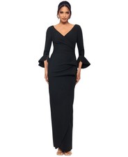 Betsy & Adam Ruffled-Trim Surplice Black Gown| New with Tags| Size 10