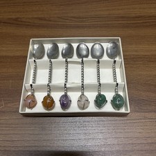 Vintage Gemstone Teaspoons Set