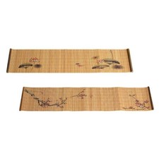 Set of 2 Chinese Bamboo Wooden Tea Mats Zen Table Runner Heatproof Pad