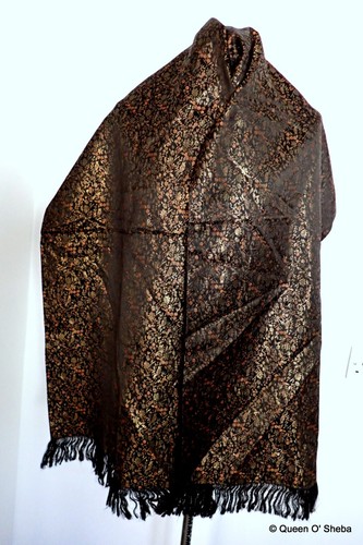 Silk brocade stole - silk, scarf