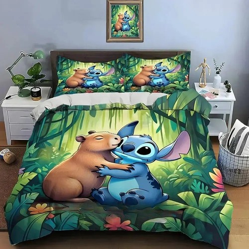 Cute capybara stitch bedding - cute,