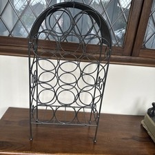 Silver grey Metal 14 Bottle Wine Rack Drink Storage Floor Standing