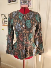 Missoni Italy Vintage Frill button floral Cardigan Sweater Size M Chest 34"