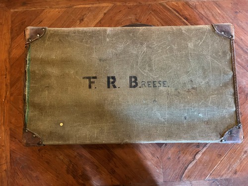 Vintage canvas suitcase - canvas,