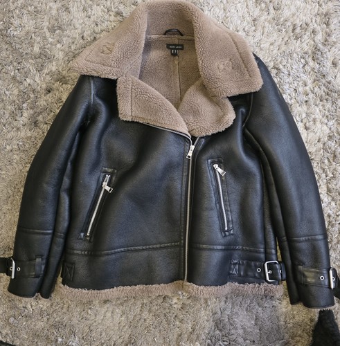 Faux leather aviator jacket - aviator,
