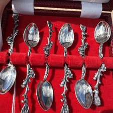 Vintage 6 Set Silver spoons Rodd Australian animals, coffee spoons 10 cm