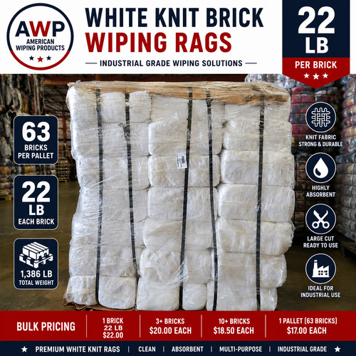 White knit wiping - knit, rags
