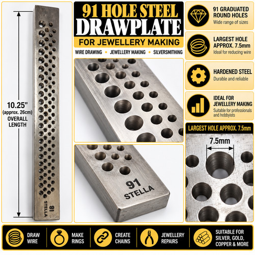 Jewelers drawplate round - drawplate,