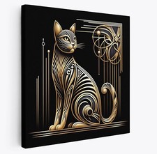 Art Deco Cat Decorative Square