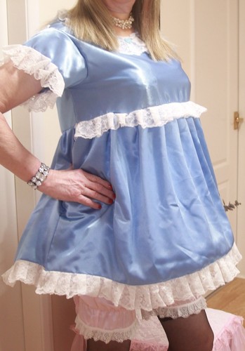 Short sleeve smock satin - short,