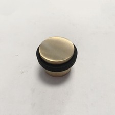 Satin Brass Door Stop 28mm Hand Made UK Floor Mounted Screw In Door Protection