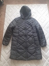Ladies Black Hooded Puffa F& F Size Small