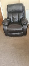 Electric Recliner with Massage and Heat, Brown Faux Leather  Excellent