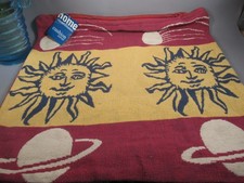 vintage 90s celestial tapestry sun moon cushion cover 22" square