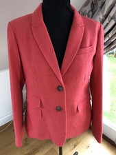 Joules Ladies Wiscombe Tweed Wool Jacket Blazer  Red Herring UK14 VGC