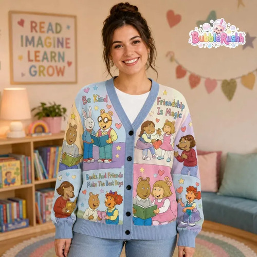 Teacher reading cardigan - teacher, cardigan,