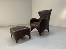 Rare Woven Leather Armchair &