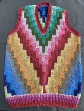 Hand Knitted Kaffe Fassett Rowan Felted Tweed Steps Tank Top Vest