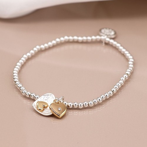 Pom silver gold plated heart - gold,