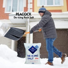 10KG White Rock Salt – Fast De-Icing & Weed Killer for Driveways, Roads & Paths