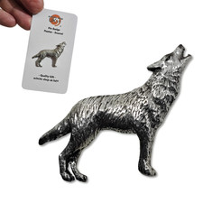 Howling Wolf Pewter Pin Badge