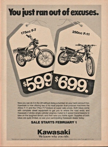 1977 kawasaki 175cc - f-7, &
