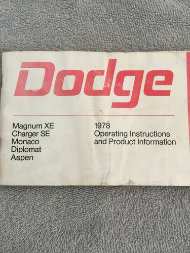 Dodge owner manual - owner's, oem
