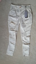  ERMANNO SCERVINO  - Beige Trousers -  W27''/38EU, L34'' - Bootleg ITALY Stretch