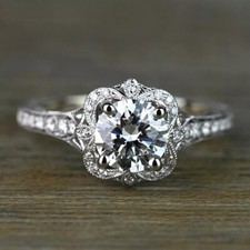 Antique 2.10Ct Round Cut Lab
