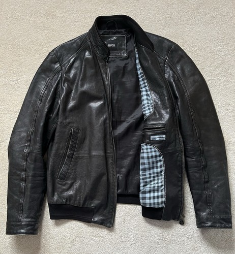 Hugo boss black lamb leather - black,