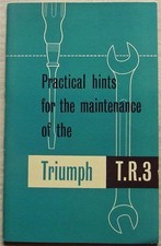 TRIUMPH TR3 Car Instructions Handbook c1957 #501528 5th EDITION 1st Printing