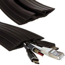 Black Rubber Floor Cable Protector 19 x 9.5mm Inner Channel in 1m/2m/3m/9m Long